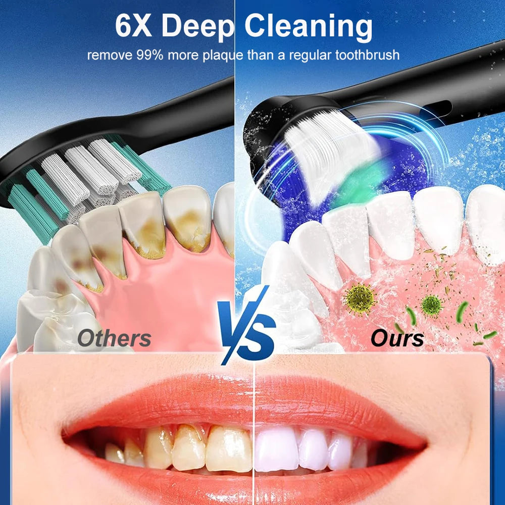 Rechargeable Rotary Electric Toothbrush with 8 Brush Heads