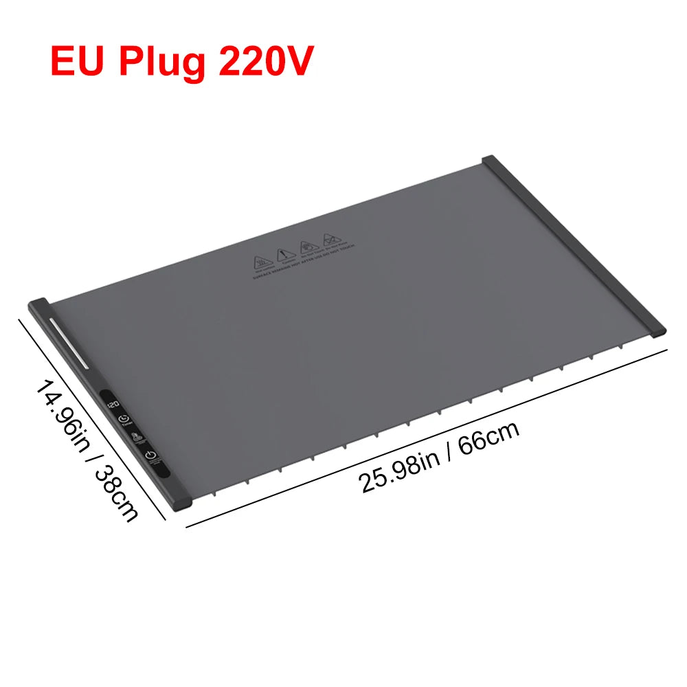 220V Foldable Silicone Food Warming Mat with Adjustable Temperature Control