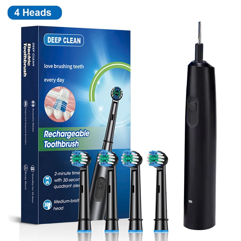 Rechargeable Rotary Electric Toothbrush with 8 Brush Heads