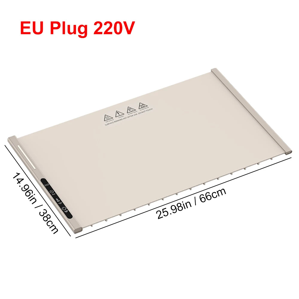 220V Foldable Silicone Food Warming Mat with Adjustable Temperature Control