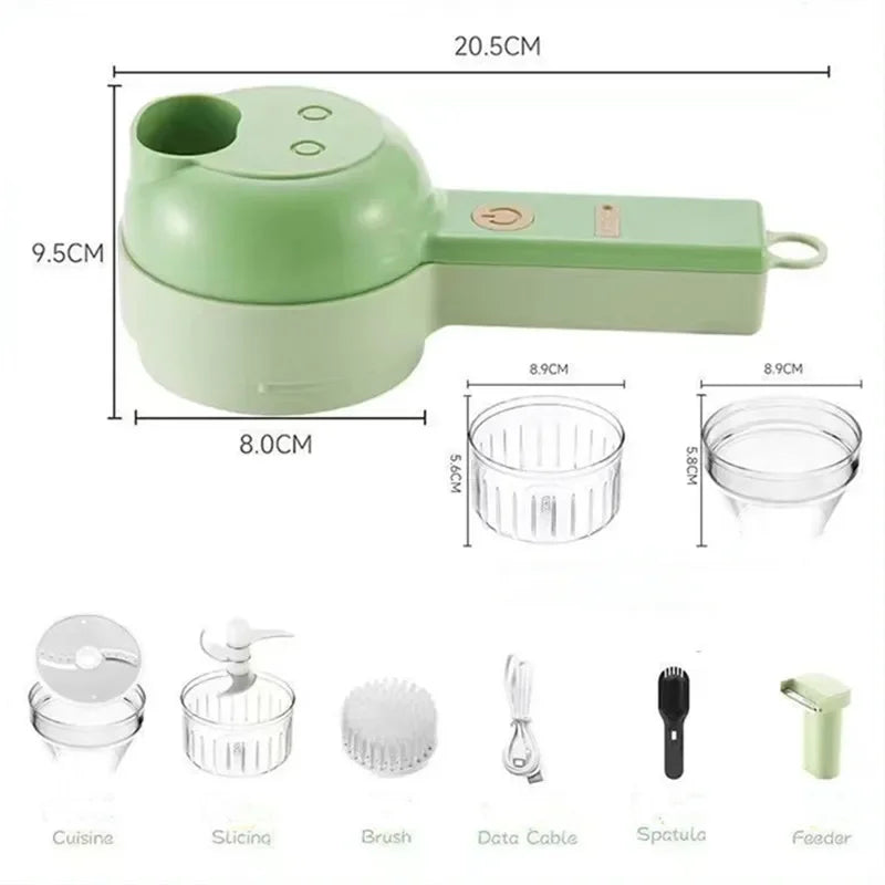 Rechargeable Handheld Electric Vegetable Chopper with Stainless-Steel Blades