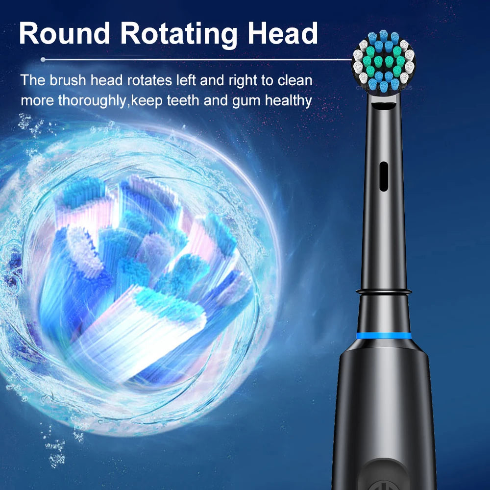 Rechargeable Rotary Electric Toothbrush with 8 Brush Heads