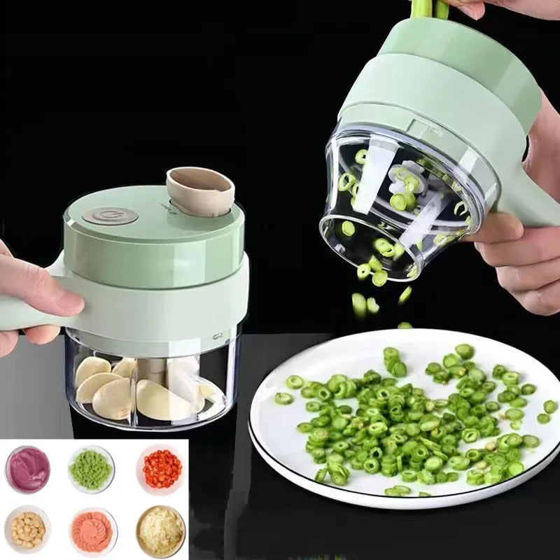 Rechargeable Handheld Electric Vegetable Chopper with Stainless-Steel Blades