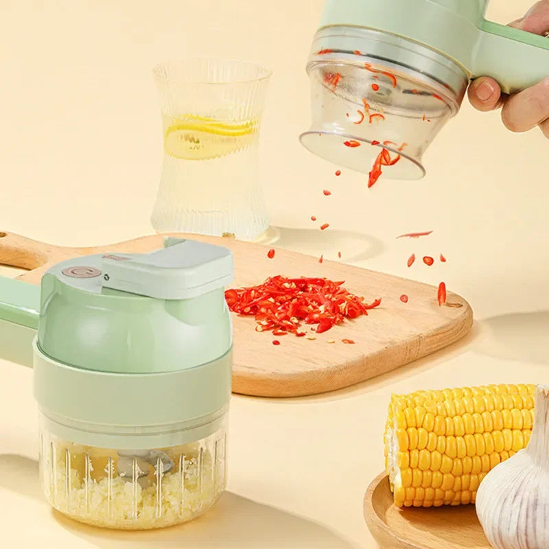 Rechargeable Handheld Electric Vegetable Chopper with Stainless-Steel Blades