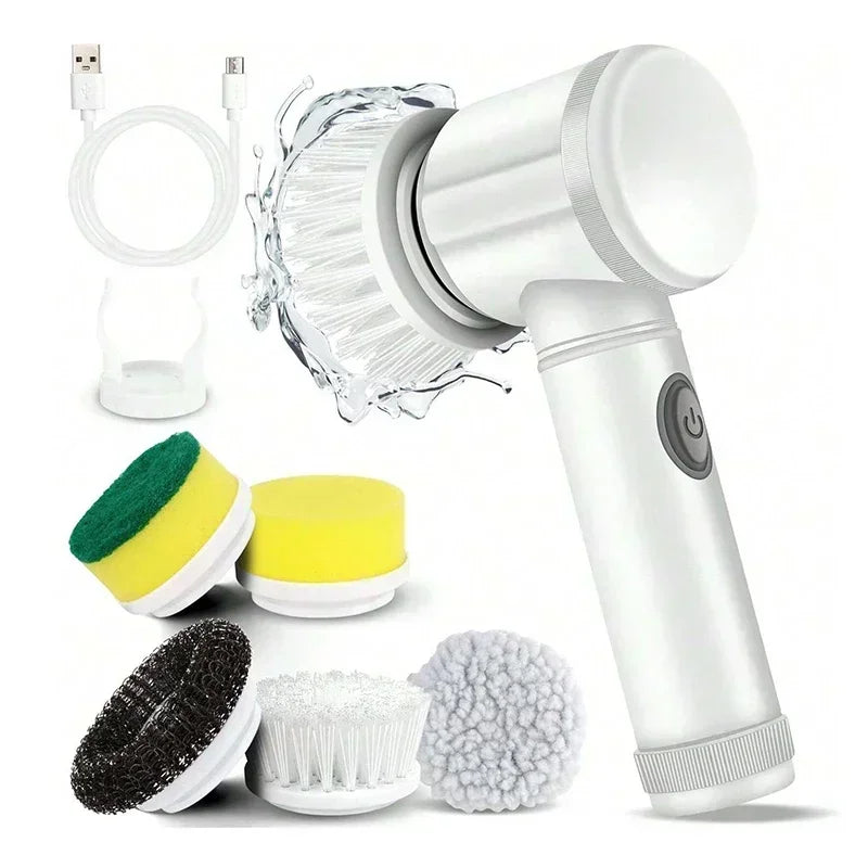Electric Spin Scrubber with 5 Interchangeable Brush Heads