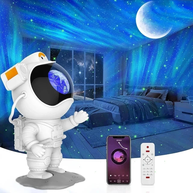 Aurora Galaxy Projector Lamp with Moon and Star Effects