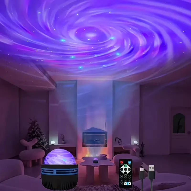 USB-Powered RGB Galaxy Star Projector Night Light