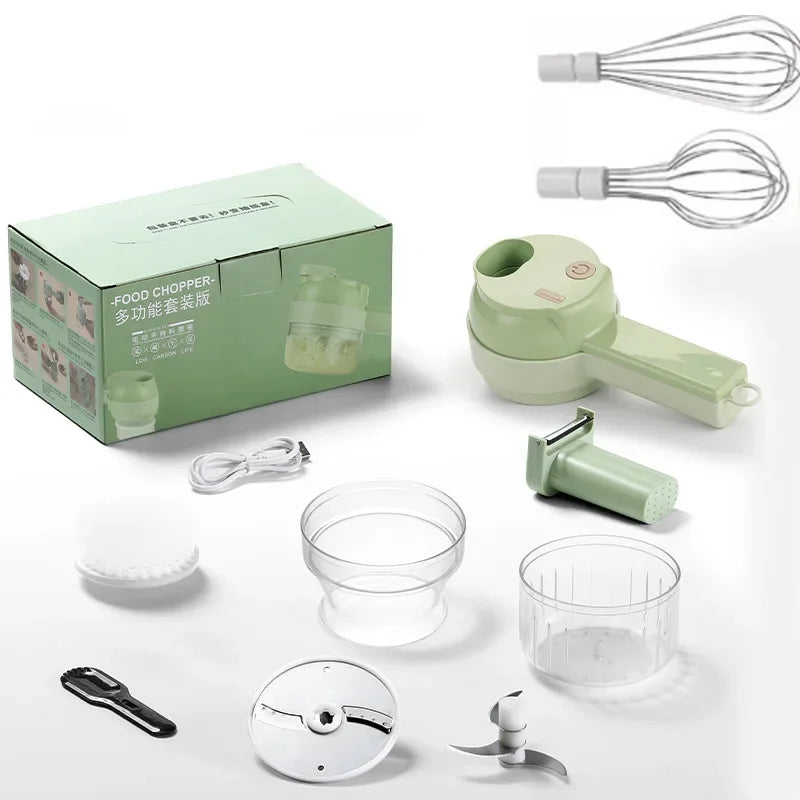 Rechargeable Handheld Electric Vegetable Chopper with Stainless-Steel Blades