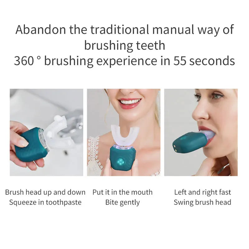 U-Shaped 360° Electric Toothbrush with 4 Brushing Modes