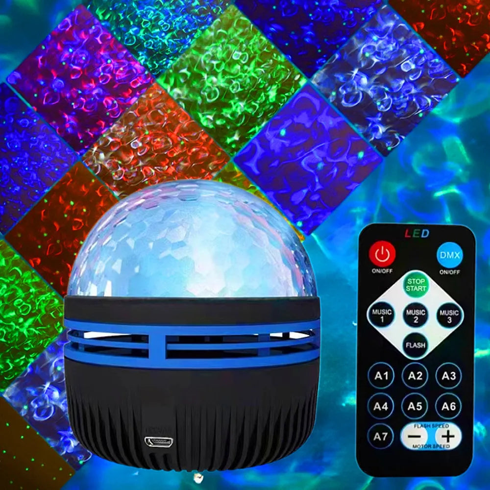 USB-Powered RGB Galaxy Star Projector Night Light